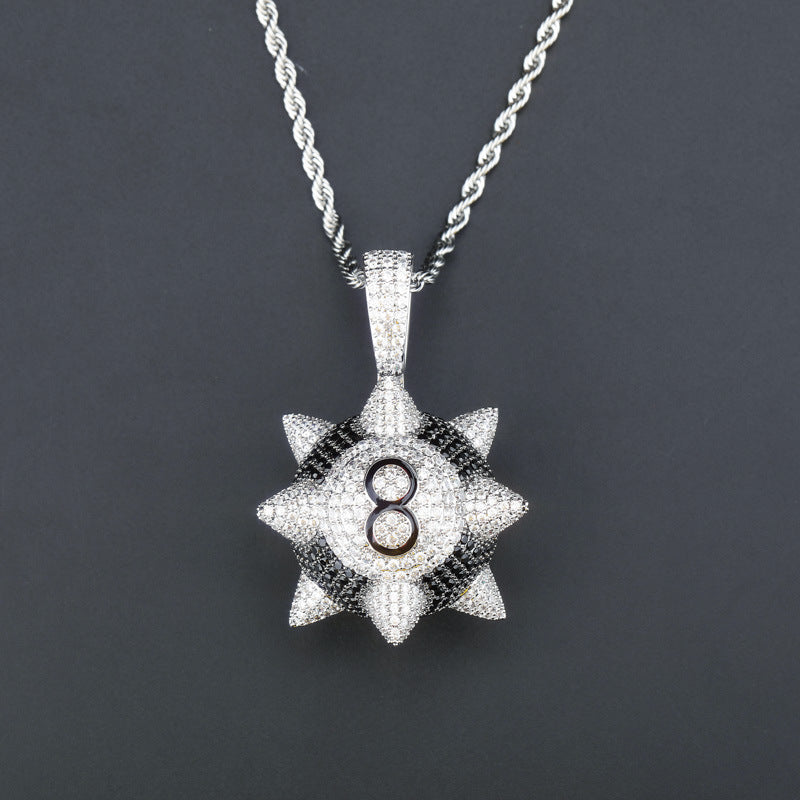 Hip-Hop Style Black Meteor Hammer Pendant Necklace