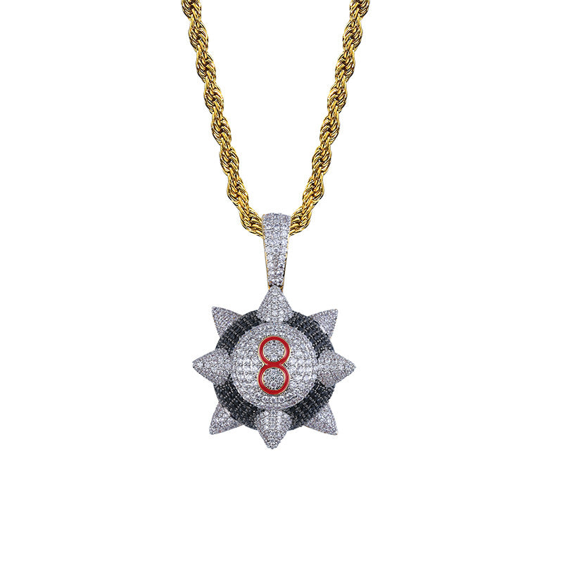 Hip-Hop Style Black Meteor Hammer Pendant Necklace