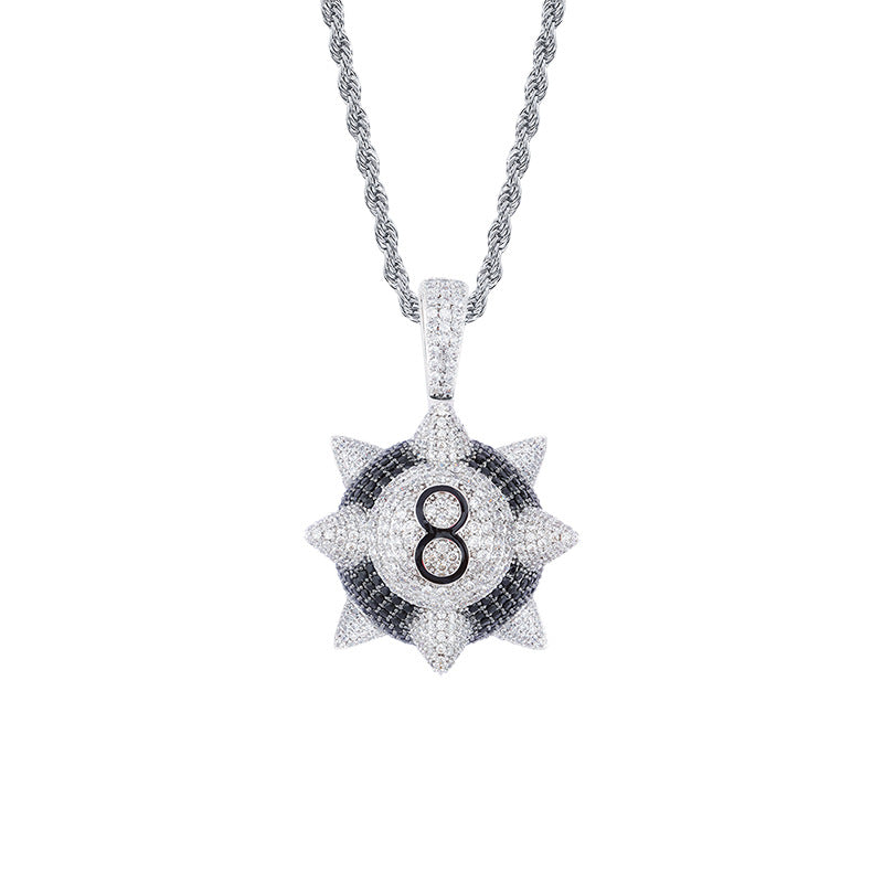 Hip-Hop Style Black Meteor Hammer Pendant Necklace