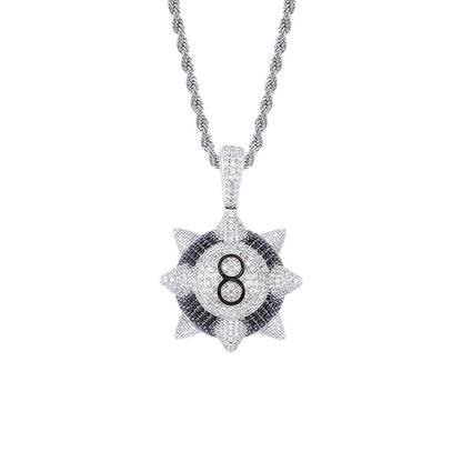 Hip-Hop Style Black Meteor Hammer Pendant Necklace