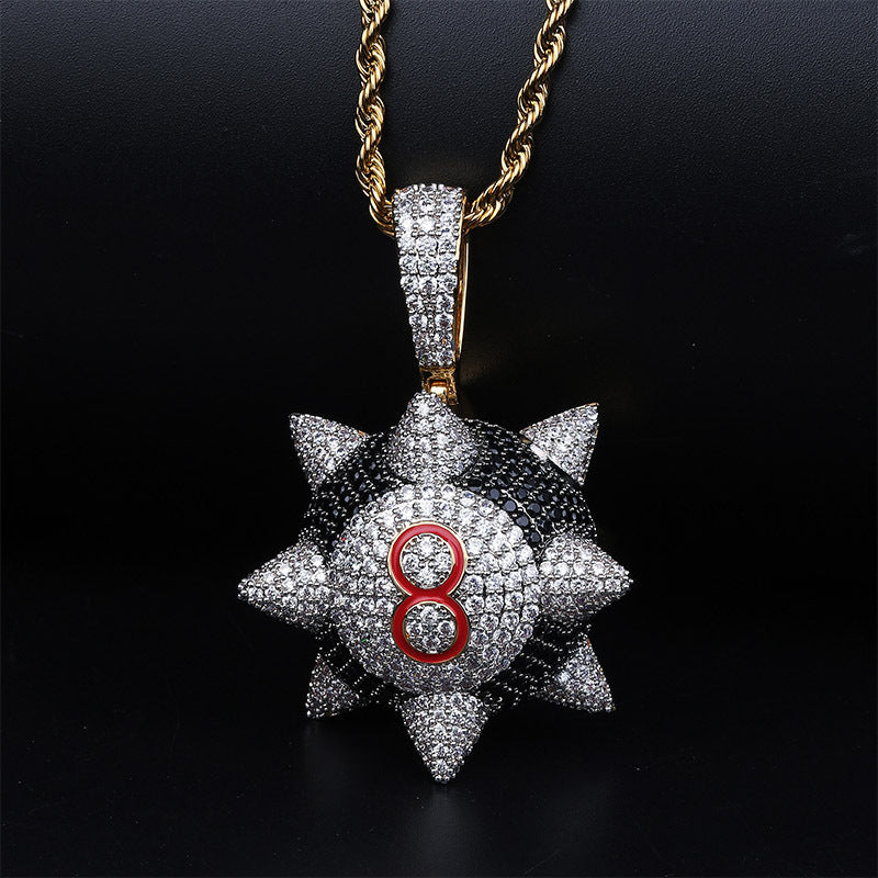 Hip-Hop Style Black Meteor Hammer Pendant Necklace