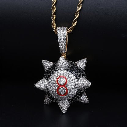 Hip-Hop Style Black Meteor Hammer Pendant Necklace